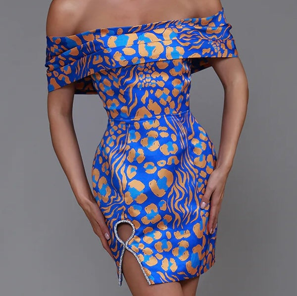 Off Shoulder Design Mini Dress
