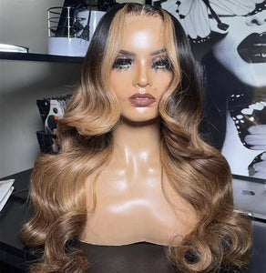 Highlighter Front Lace Wig Brown