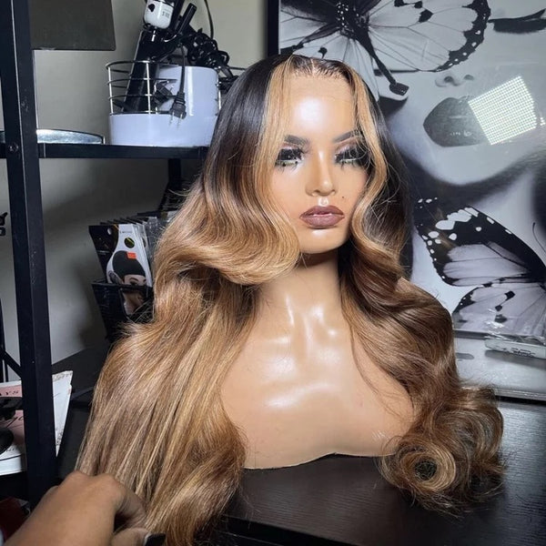 Highlighter Front Lace Wig Brown